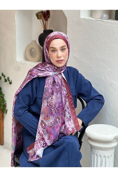 Modakaşmir Şal mătăsos cu model aztec
