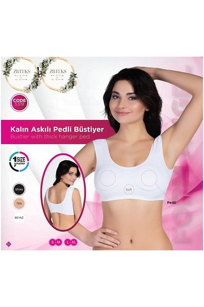ZBTEKS Bustier Bra with Thick Straps and Recovery Pads