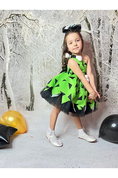 Star Kids Pink Pebble Dress for Girls, Pink Stone Age Costume for Girls