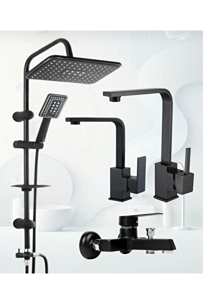 BDL ARMATÜR SİYAH ROBOT DUŞ SETİ , LUX KARE EVİYE , LAVABO , BANYO BATARYASI ...
