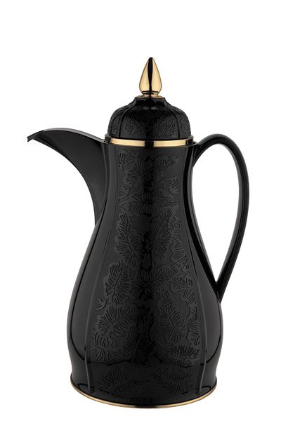 ALSAIF Flora Coffee And Tea Vacuum Flask Size:1 Liter,colour:silver/gold