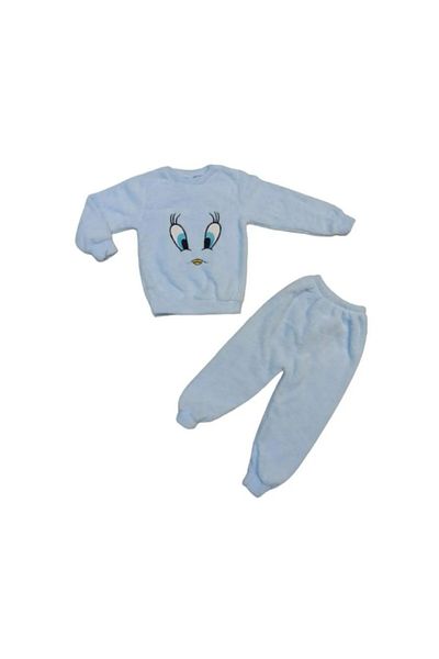 MONİX Tweety Stitching Embroidered Girl's Fleece Tracksuit