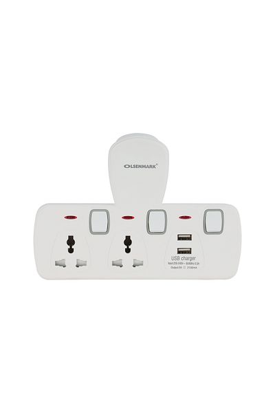 Olsenmark 2-Way Power Wall Socket with Individual Switches- OMES1860D