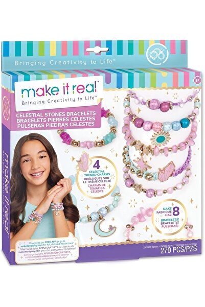 Make It Real Celestial Stones Bracelets Kit, 270 Pieces, Create 8 Bracelets, ...