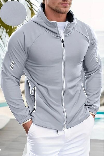 Oksit Pánská bunda Sogga Training Sports Fitness Scuba Fabric s kapucí na zip