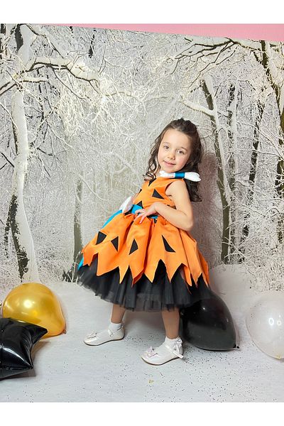 Star Kids Pink Pebble Dress for Girls, Pink Stone Age Costume for Girls