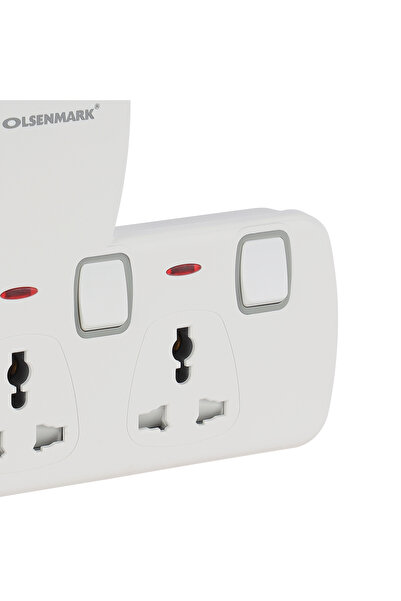 Olsenmark مقبس حائط عالمي ثلاثي الاتجاهات مع مفاتيح فردية - OMES1859D