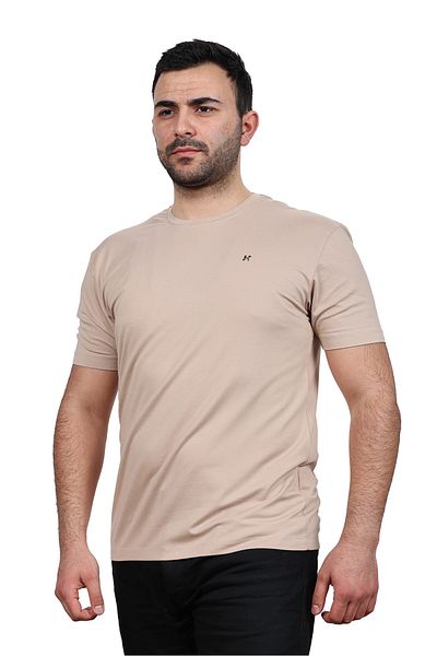 Huğlu Beige Viscon T-Shirt