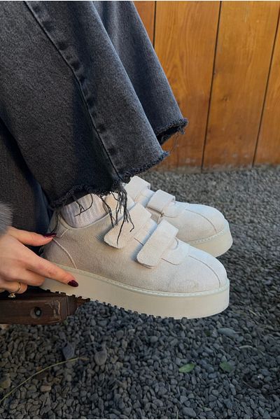 Mupa Shoes Pantofi sport de damă BEIGE SUEDE