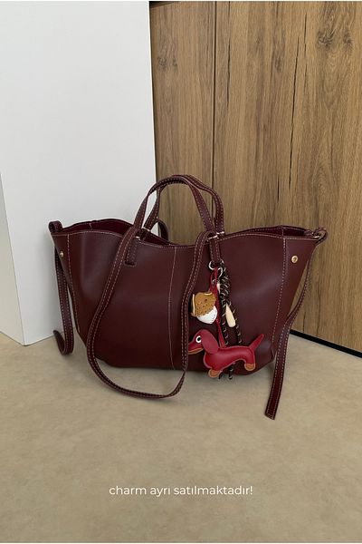 Mupa Shoes Дамска чанта за през рамо CLARET - с двойна презрамка