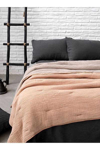 Barine Brown / Beige 178X234 Cocoon Cotton Quilt