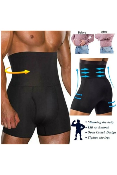 DRECCEX Siyah Erkek Boxer Korse Boxer Toparlayıcı Sıkılaştırıcı Erkek Iç Giyim