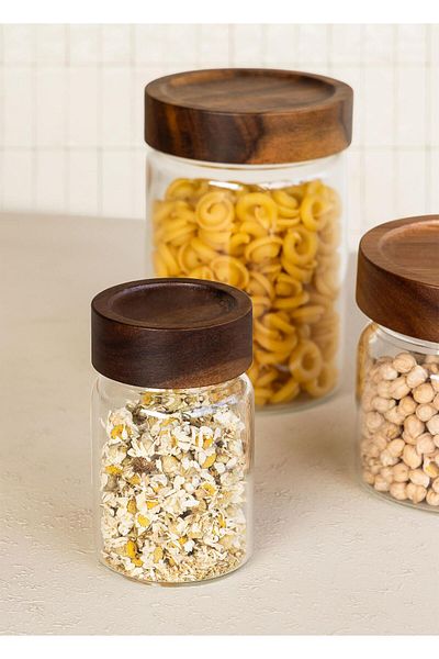 The Mia Acacia Round Glass Jar 250 ml