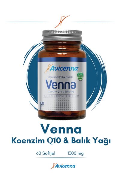 Avicenna Venna Coenzyme Q10 and Fish Oil 60 Softgels Omega 3 Epa Dha