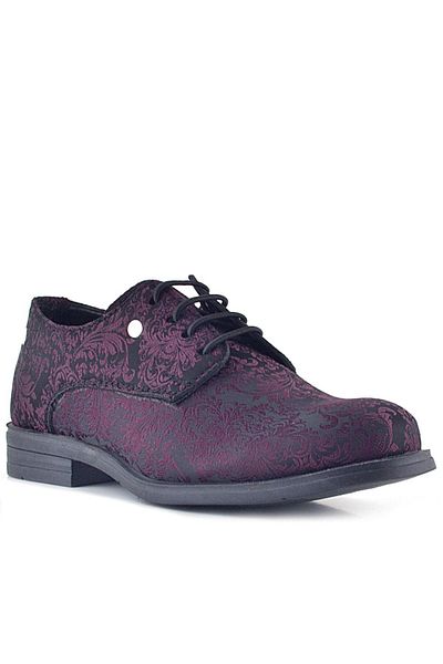 Rakerplus Pantofi de costum clasici pentru copii cu șireturi bordeaux