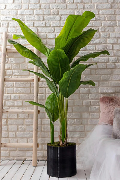 Cihan Çiçekçilik Yapay Muz Ağacı 180-190 Cm Metal Saksı