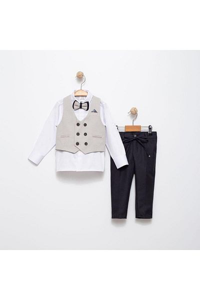 Terry Men's Suit with Vest / Vest Suit with Bow Tie / Shirt-Vest-Pants Suit