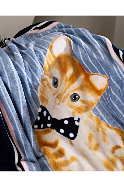 Madame Coco Foleux Welfsoft Fleece Printed Tv Blanket - Blue