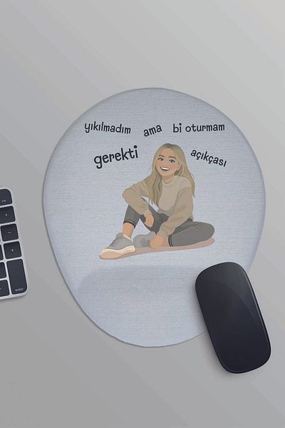 qoeuyl boutique Δεν έχω καταστραφεί, αλλά πρέπει να κάθομαι Bi Clearly Printed Fun, Οβάλ Υποστήριξη Καρπού Mousepad