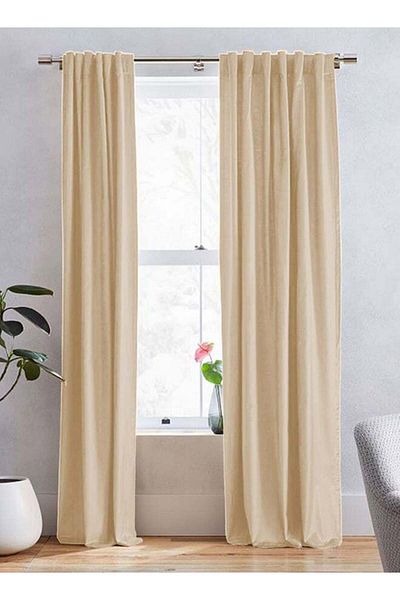 soufa dibaj Velvet Curtain for Bedroom Dining Studio Office - Beige
