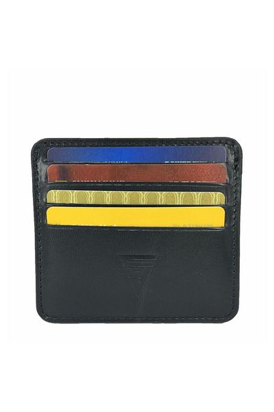 DİGA Genuine Leather 8 Compartment Card Holder Black