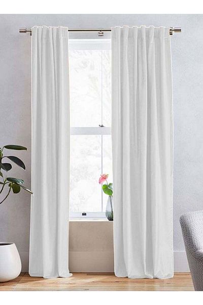 soufa dibaj Velvet Curtain for Bedroom Dining Studio Office - White