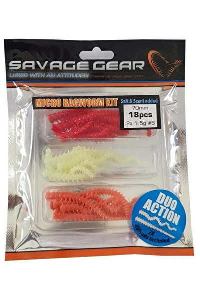 Savage Gear Lrf Ragworm Kit 18 2 Parça Jighead (KIRMIZI,PEMBE,GLOW)