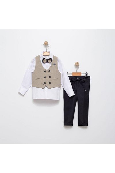 Terry Men's Suit with Vest / Vest Suit with Bow Tie / Shirt-Vest-Pants Suit