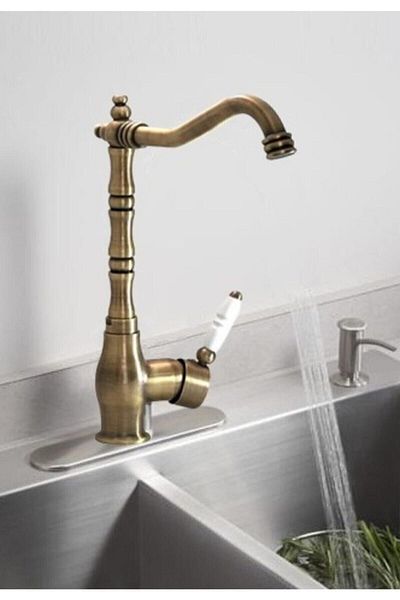LaMiaSeta Home Rustic Antique Antique Kitchen Sink Faucet