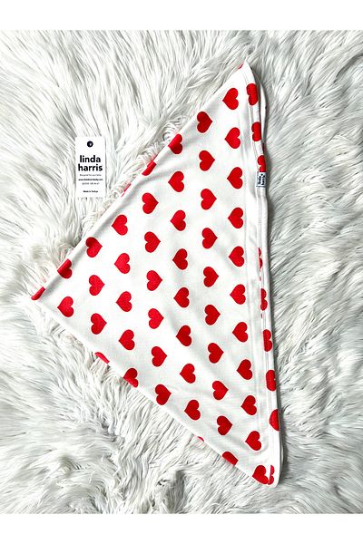 Linda Harris Big Heart Pattern 80X80 Double Layer Baby Blanket