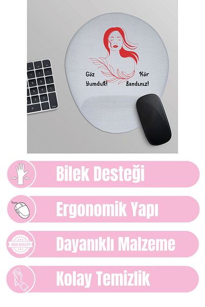 qoeuyl boutique Διασκεδαστικό δώρο με τυπωμένο οβάλ ποντίκι με στήριγμα καρπού