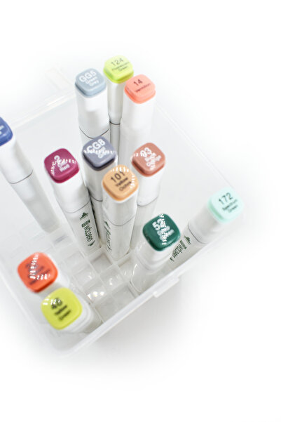 Waldern Premium Double Sided Pencil Set of 60 - Plastic Clear with Carrying and Preservation Bag