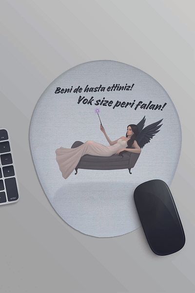 qoeuyl boutique You Made Me Sick Too You Fairy Falan Printed Fun Gift Oval Wrist Support Mousepad