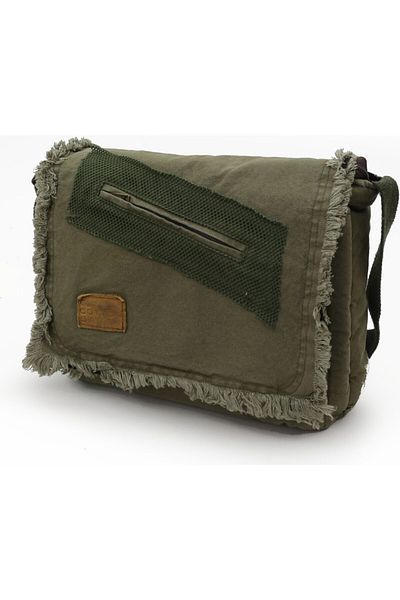 old cotton cargo Casual Cover Zippered Laptop School and Daily Messenger Bag