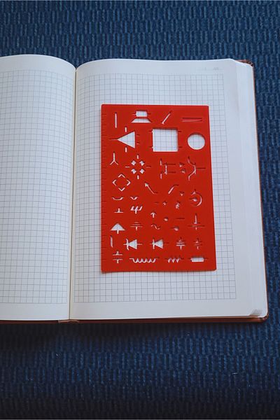 Karmelom Studio Electrical Electronic Symbol Template Ruler - Technical Drawing Tool