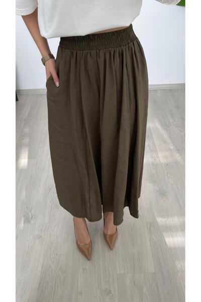 Nazline Жіноча довга спідниця з еластичним поясом і кишенями