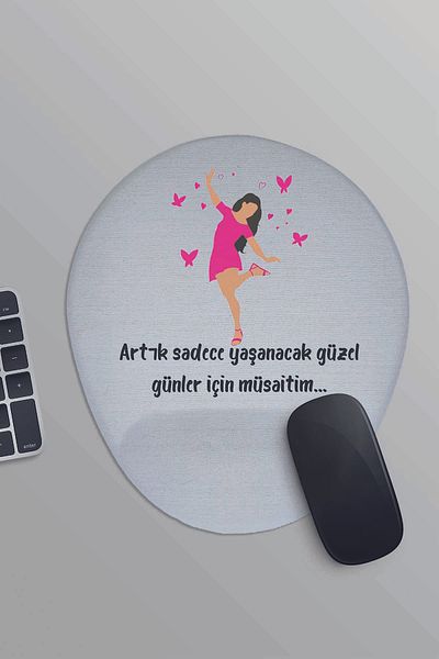 qoeuyl boutique Είμαι διαθέσιμος μόνο για τις υπέροχες μέρες για να ζήσετε το νούμερο 2 τυπωμένο οβάλ ποντίκι με υποστήριξη καρπού