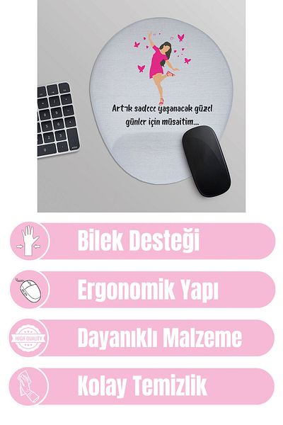 qoeuyl boutique Είμαι διαθέσιμος μόνο για τις υπέροχες μέρες για να ζήσετε το νούμερο 2 τυπωμένο οβάλ ποντίκι με υποστήριξη καρπού