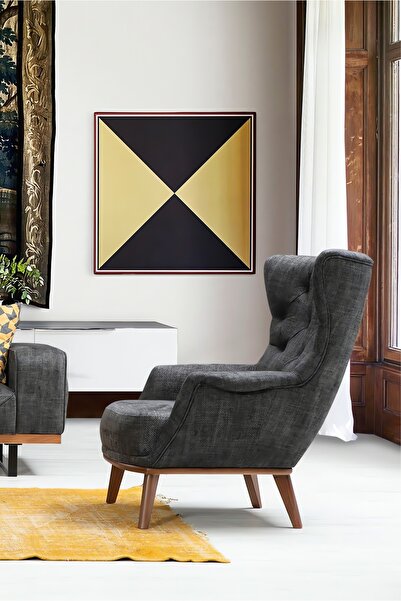 Velura Home & Living Enisa Chester Tekli Koltuk & Kapitoneli Berjer - Krem Ke...