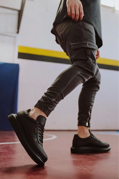 Knack High Sole Casual Black Men's Shoes