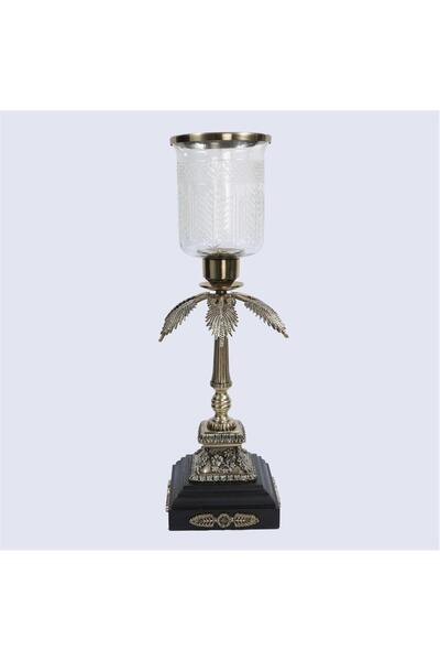 Vitale Metal Cam Şamdan 26*26*75 Cm