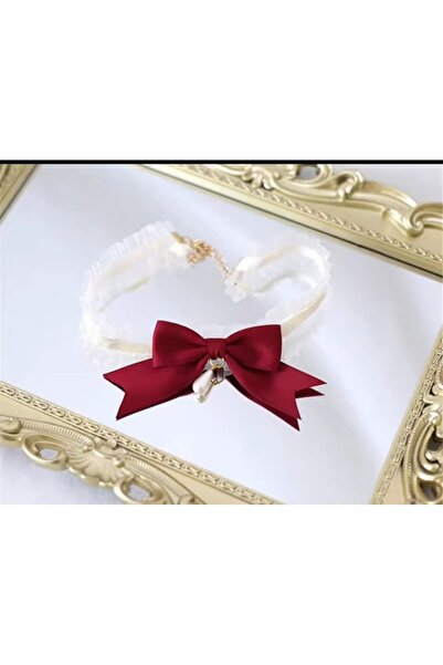 Shiklik MODA قلادة نسائية من الساتان الأحمر لتعزيز أناقتك