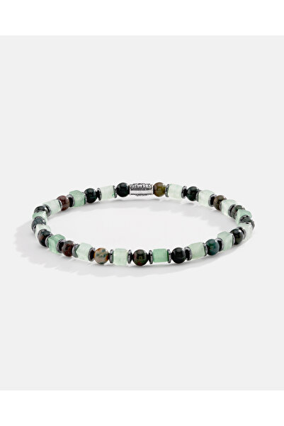 MEKS JEWELS Doğal Taşlı Gümüş Erkek Bilekliği