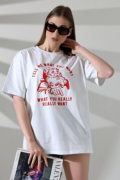 Wish BF Γυναικείο μπλουζάκι Tell Me με τύπωμα Βαμβάκι με κοντό μανίκι oversized