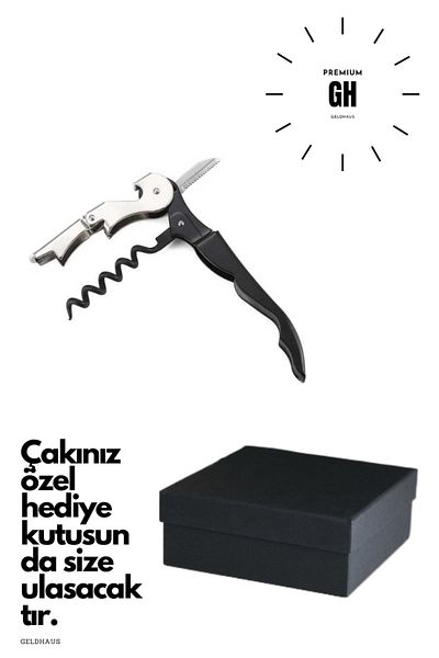 GeldHaus Gh-Garson Pouch Tirbishon-Wine Opener-Black Boxed Garson Pouch