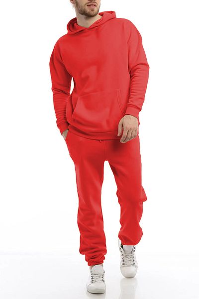ruNadeS Men's Kangaroo Pocket Tracksuit Set with Inner Door - Goodness Design