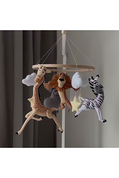 HOBİMOBİ Dönence (MÜZİKLİ) bebek beşik süsü keçe dönence