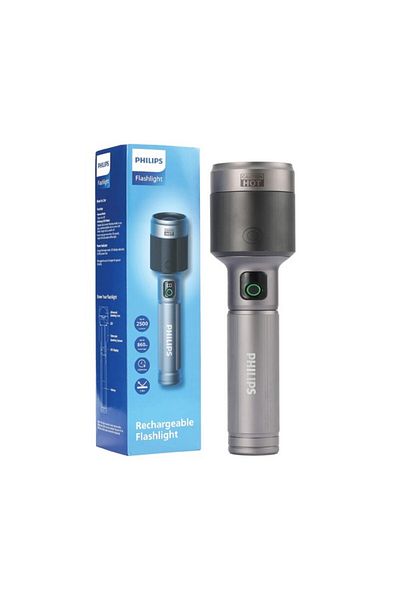 Philips 2500 Lumens Aircraft Aluminium Alloy Zoom LED Rechargeable Flashlight 29 x 4.45 x 7.2 cm