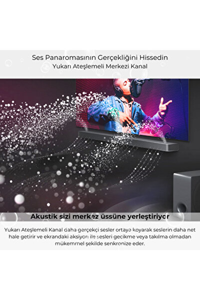 LG Premium 810W 15 Kanallı Çevreleyici Subwoofer ve 5'li Yukarı Ses Veren Hoparlör Dolby Atmos DTS:X