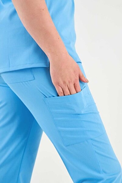 Owlet Medikal Μπλε ουρανού Lycra Χειρουργική φανέλα με λεπτομέρεια με φερμουάρ